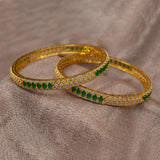Elegant Green Stone Bangle - GMSLSB3WG-26-0001