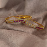 Elegant Rose Stone Bangle - GMSLSB3WR-26-0001