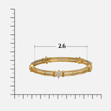 Elegant Floral White Stone Bangle - GMSLSB3W-26-0001