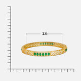 Elegant Green Stone Bangle - GMSLSB3WG-26-0001